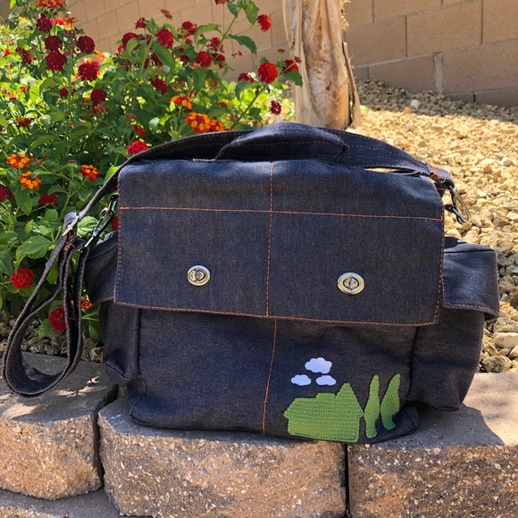 PAUL FRANK denim diaper bag like new!